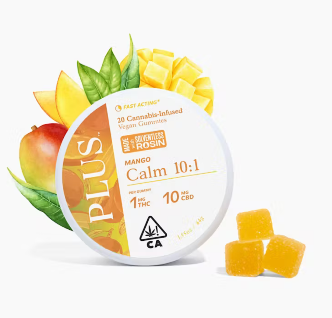 PLUS Products - Gummies - Calm - Mango 10:1 CBD:THC 220mg
